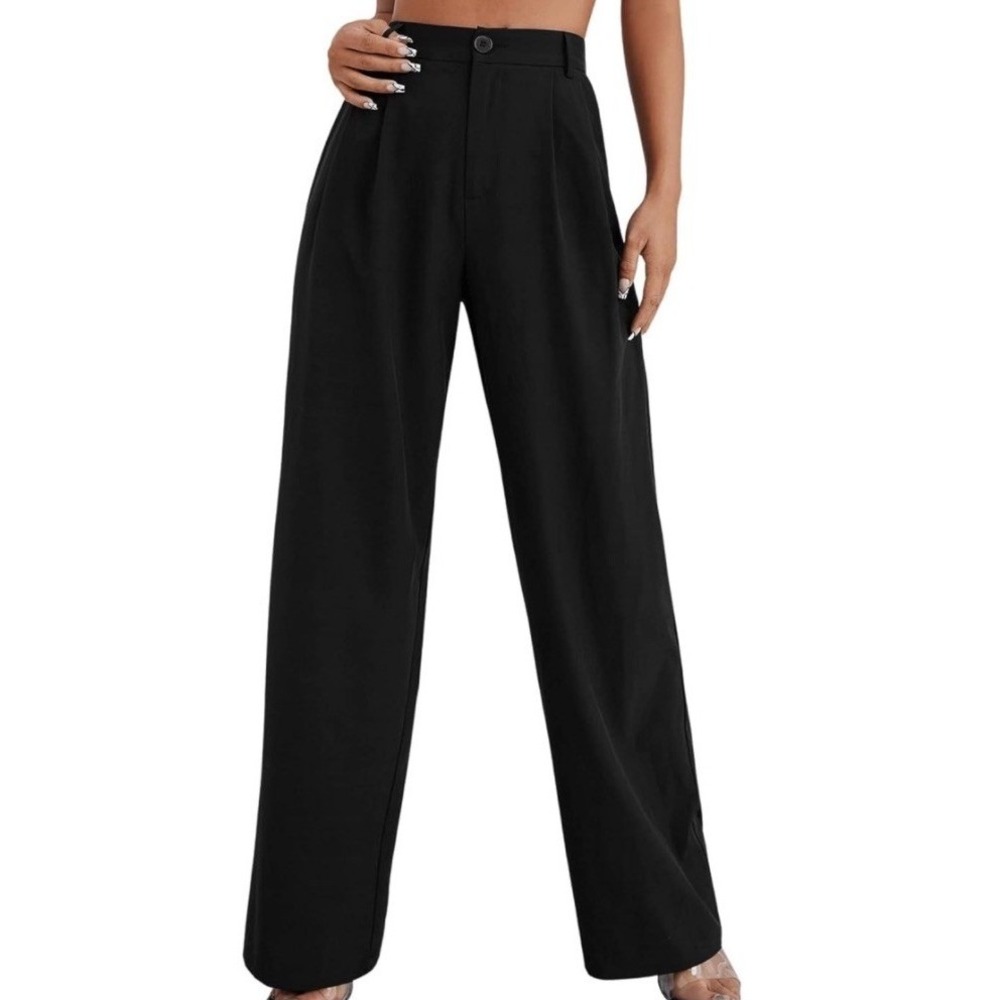Sweaty Rocks Pants Women 2XL Black NEW Pleated Wide Leg Trousers Lightweight